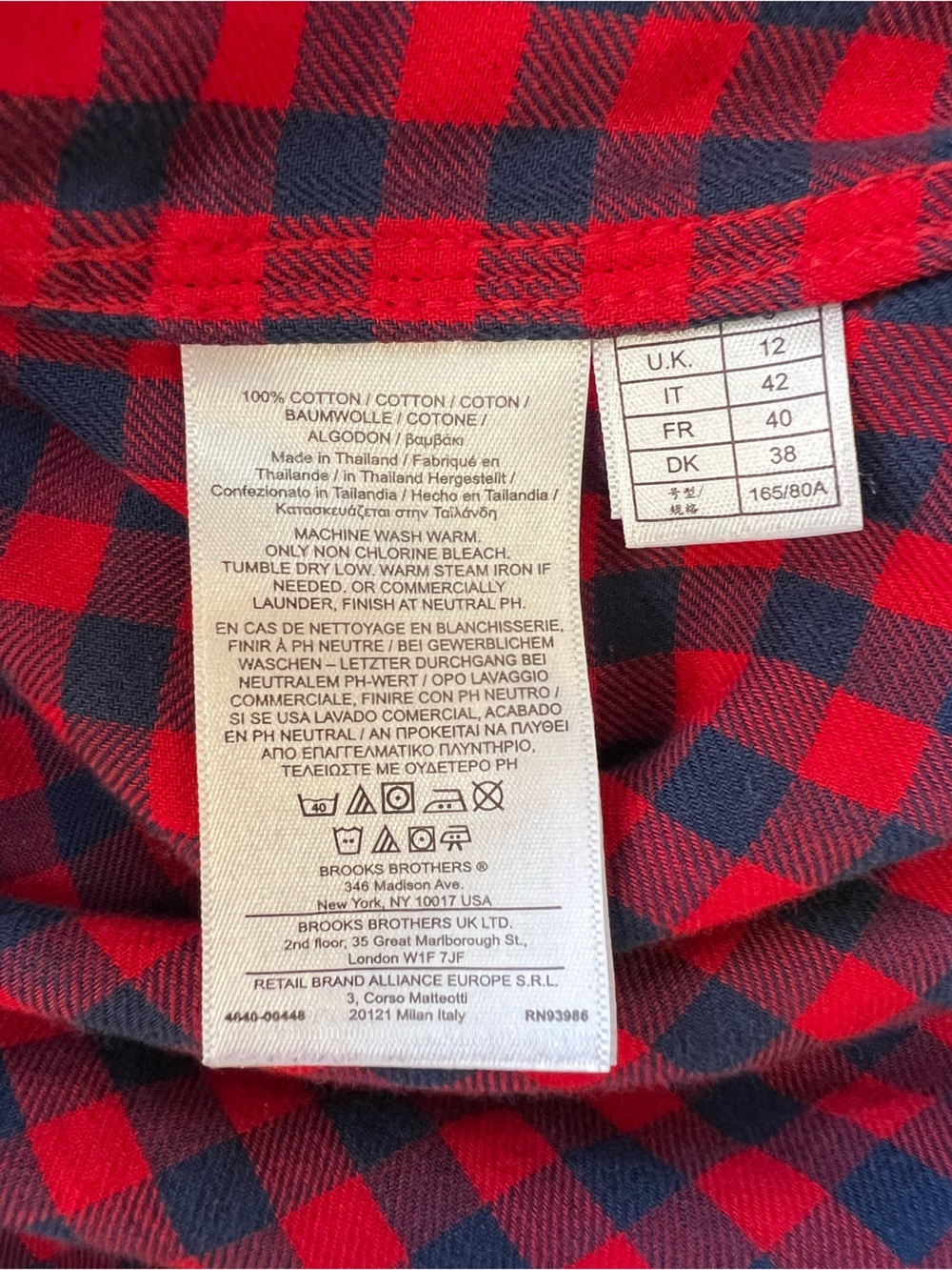 Brooks Brothers Plaid Flannel Cotton Long Sleeve Tie Waist Shirt Dress Pockets 6 - Picture 7 of 9
